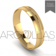 Argolla Clásica Oro 14K 4mm Pulida (Oro Amarillo ,Oro Rosa) MOD: 294-4A